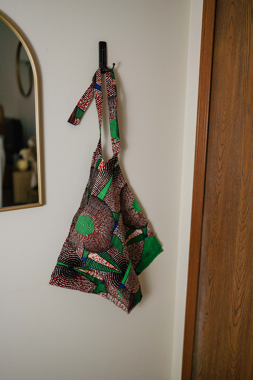 Green and red half apron